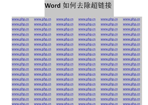 Word中如何快速去除超鏈接？