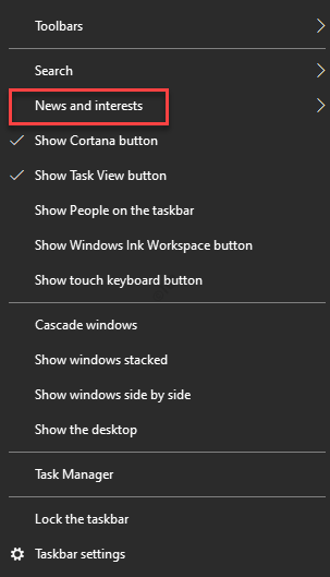Win10的新聞和興趣功能怎么自定義主題？
