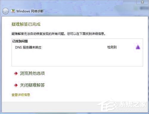 Win7系統(tǒng)DNS服務(wù)器未響應(yīng)的解決方法