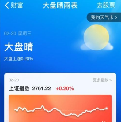 在支付寶里怎么找到大盤(pán)晴雨表？大盤(pán)晴雨表查找方法一覽
