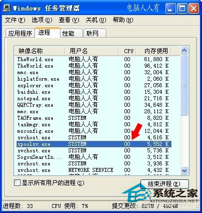 WinXP系統(tǒng)中Spoolsv.exe是什么進(jìn)程？