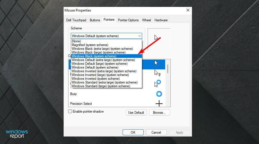 如何在Windows 11中將光標更改為暗模式？