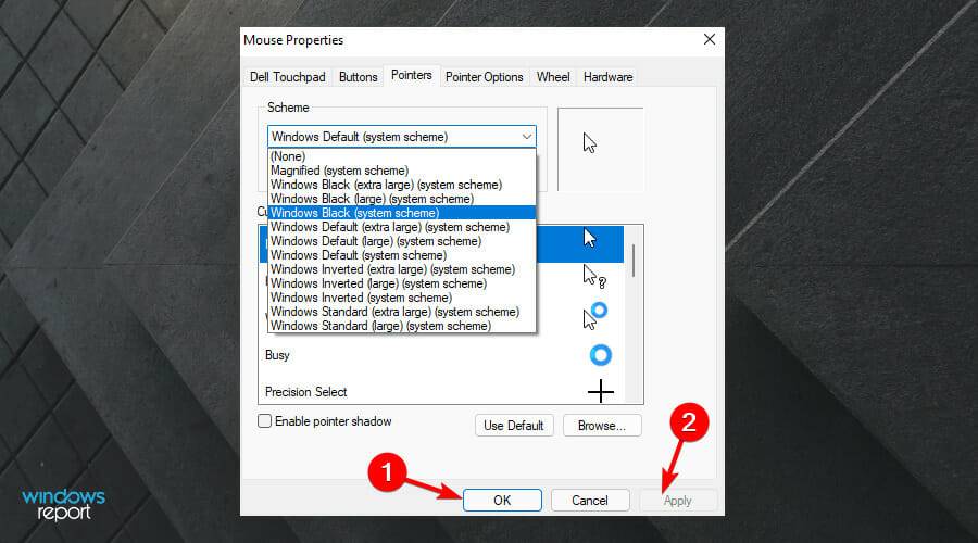 如何在Windows 11中將光標更改為暗模式？