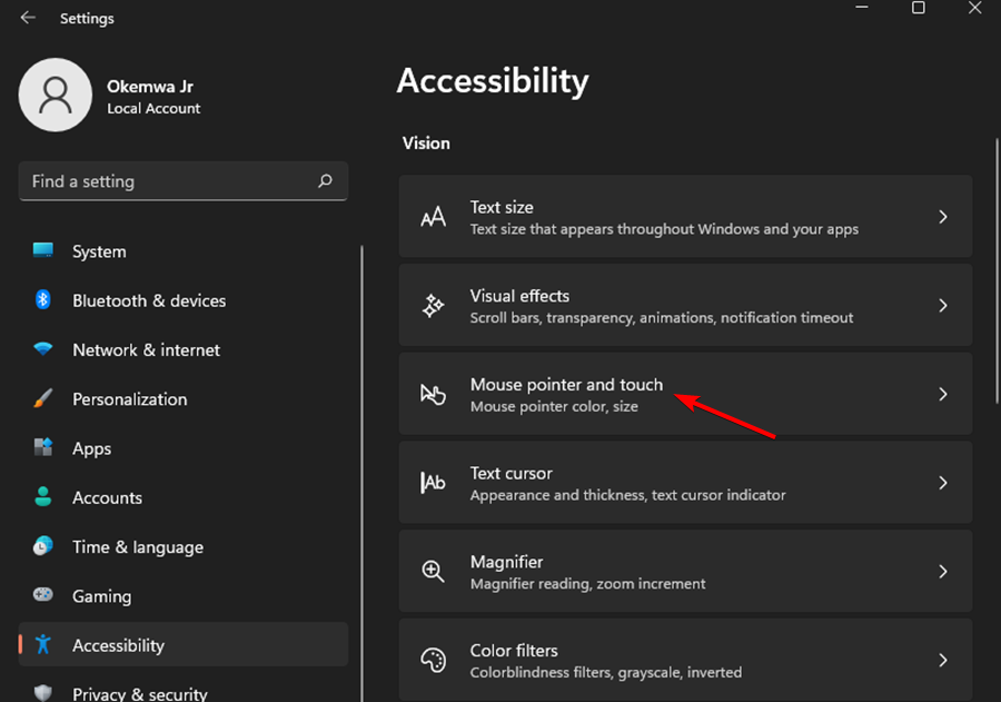 如何在Windows 11中將光標更改為暗模式？