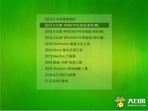 吾空s17 pro-8u筆記本使用大白菜u盤怎樣安裝win8系統？安裝win8系統步驟分享