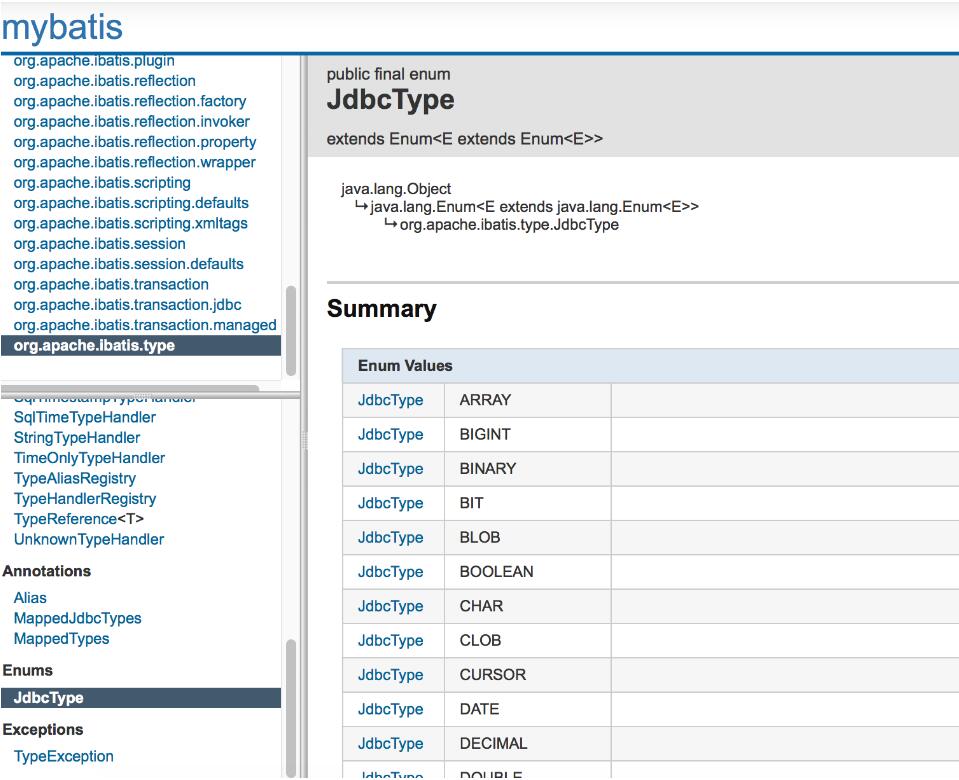 MyBatis JdbcType 與Oracle、MySql數(shù)據(jù)類型對應(yīng)關(guān)系說明