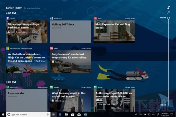 win 10 Build 17063新功能Timeline怎么樣？