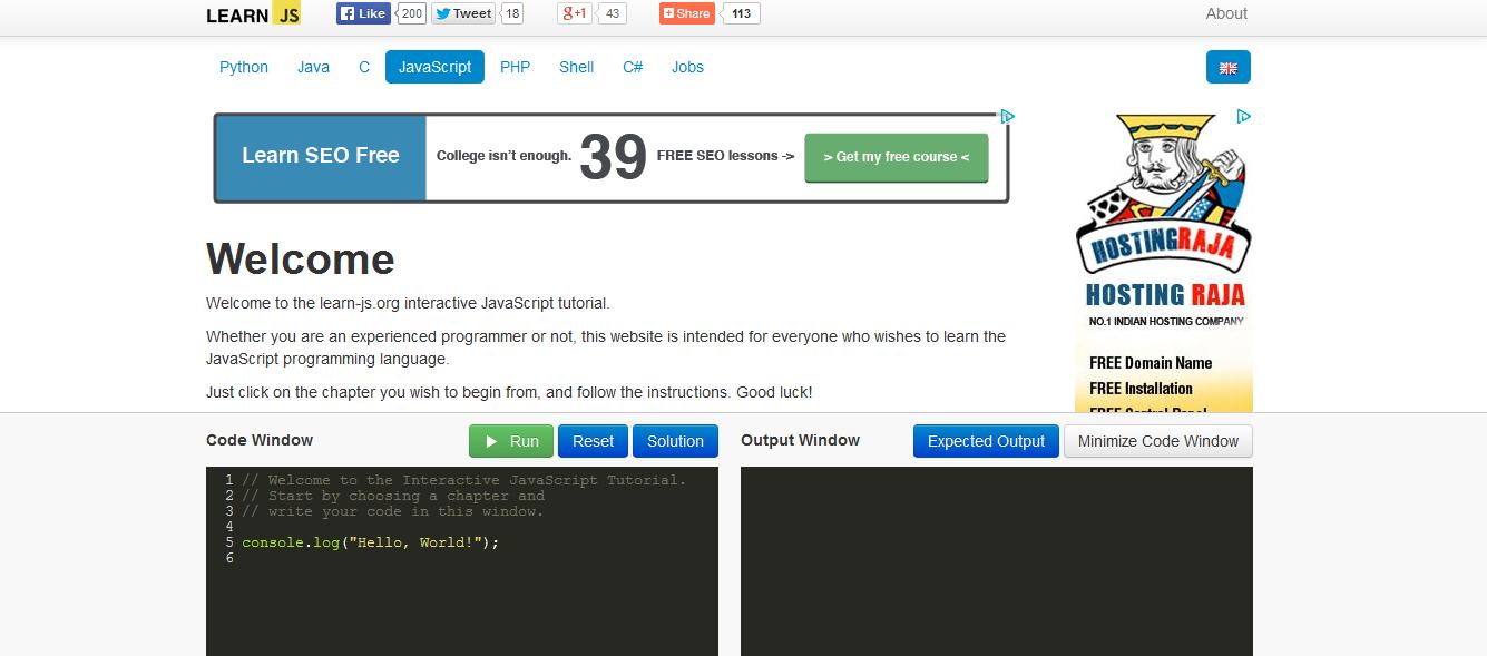 十大免費教程資源幫助新手快速學(xué)習(xí)JavaScript