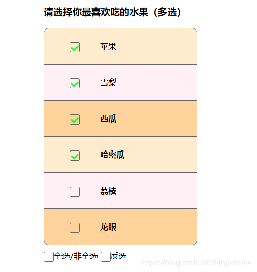JS實(shí)現(xiàn)多選框的操作