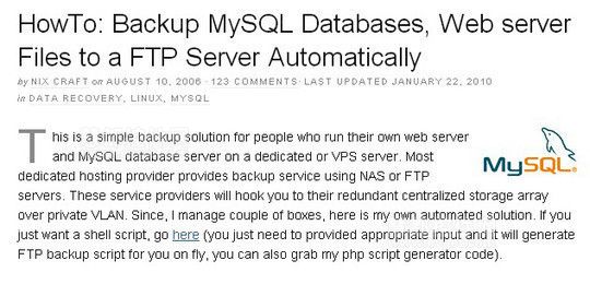 10個教程教你輕松備份MySQL數(shù)據(jù)庫