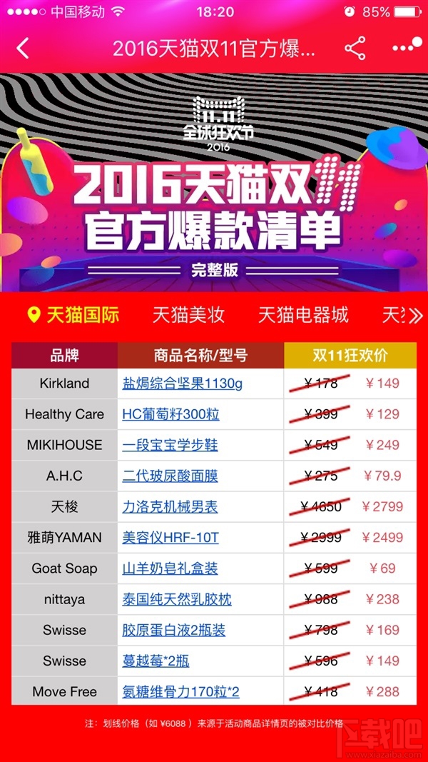 2016雙11官方爆款清單有哪些？2016年天貓雙11官方爆款清單