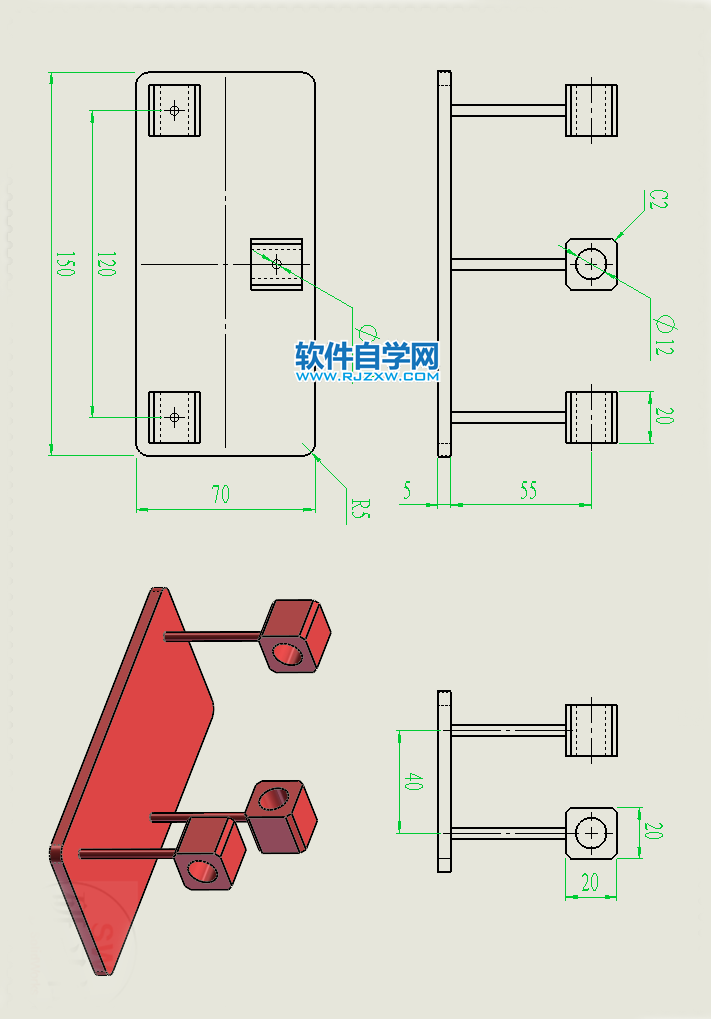 反向關(guān)節(jié)機構(gòu)用SolidWorks建模并裝配