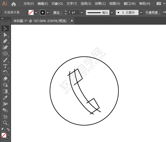 ai畫一個撥號圖標(biāo)