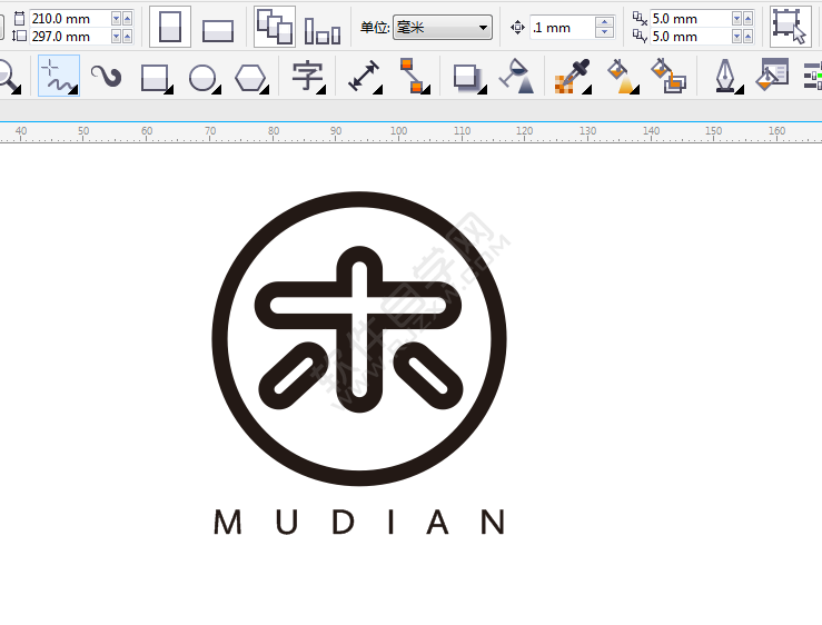 CDR設(shè)計(jì)一個(gè)木點(diǎn)logo