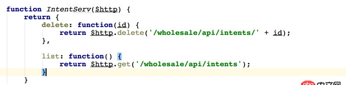 angular.js - 我該怎么寫這個delete函數呢？ 我現在寫成這樣了，但是只能刪除頁面的item，不能把刪除的部分傳給服務器