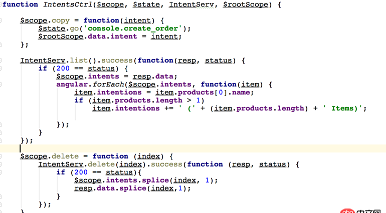 angular.js - 我該怎么寫這個delete函數呢？ 我現在寫成這樣了，但是只能刪除頁面的item，不能把刪除的部分傳給服務器