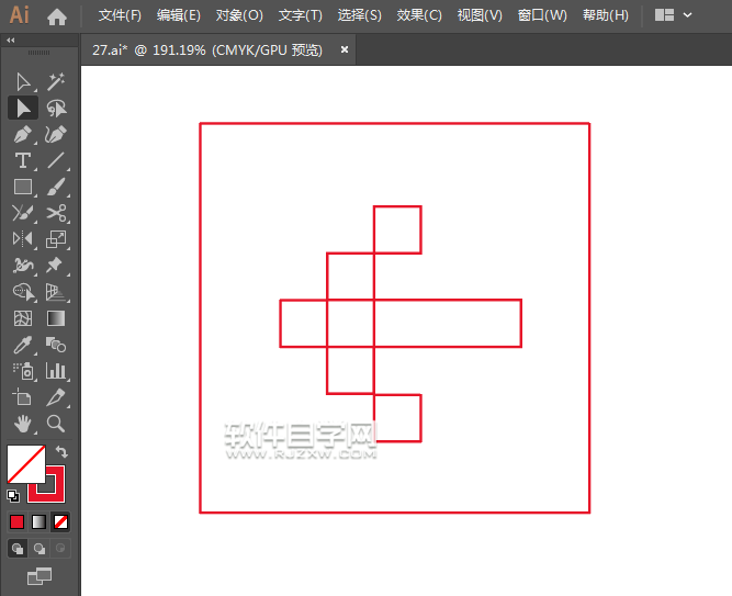 利用ai矩形畫(huà)格子向右箭頭符號(hào)