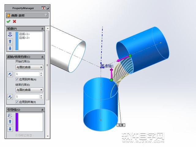 SolidWorks曲面填充和加厚縫合畫(huà)管道
