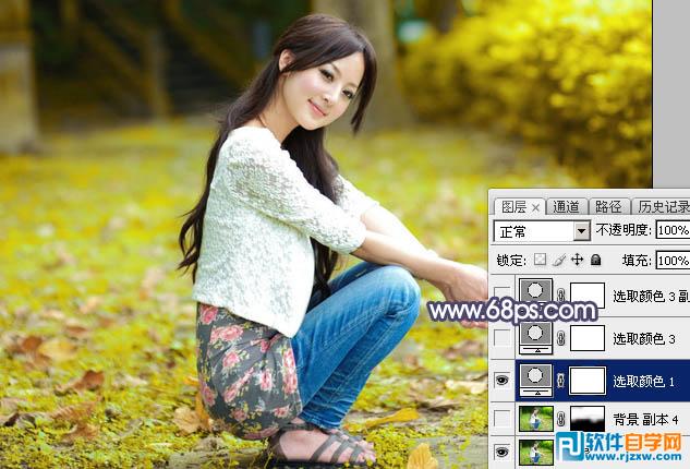 教你用PS給廈大?；ㄕ{些秋季淡黃色