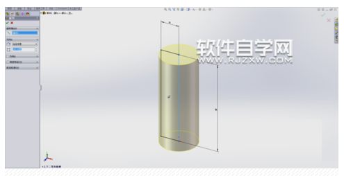 solidworks旋轉(zhuǎn)畫一個圓柱的方法